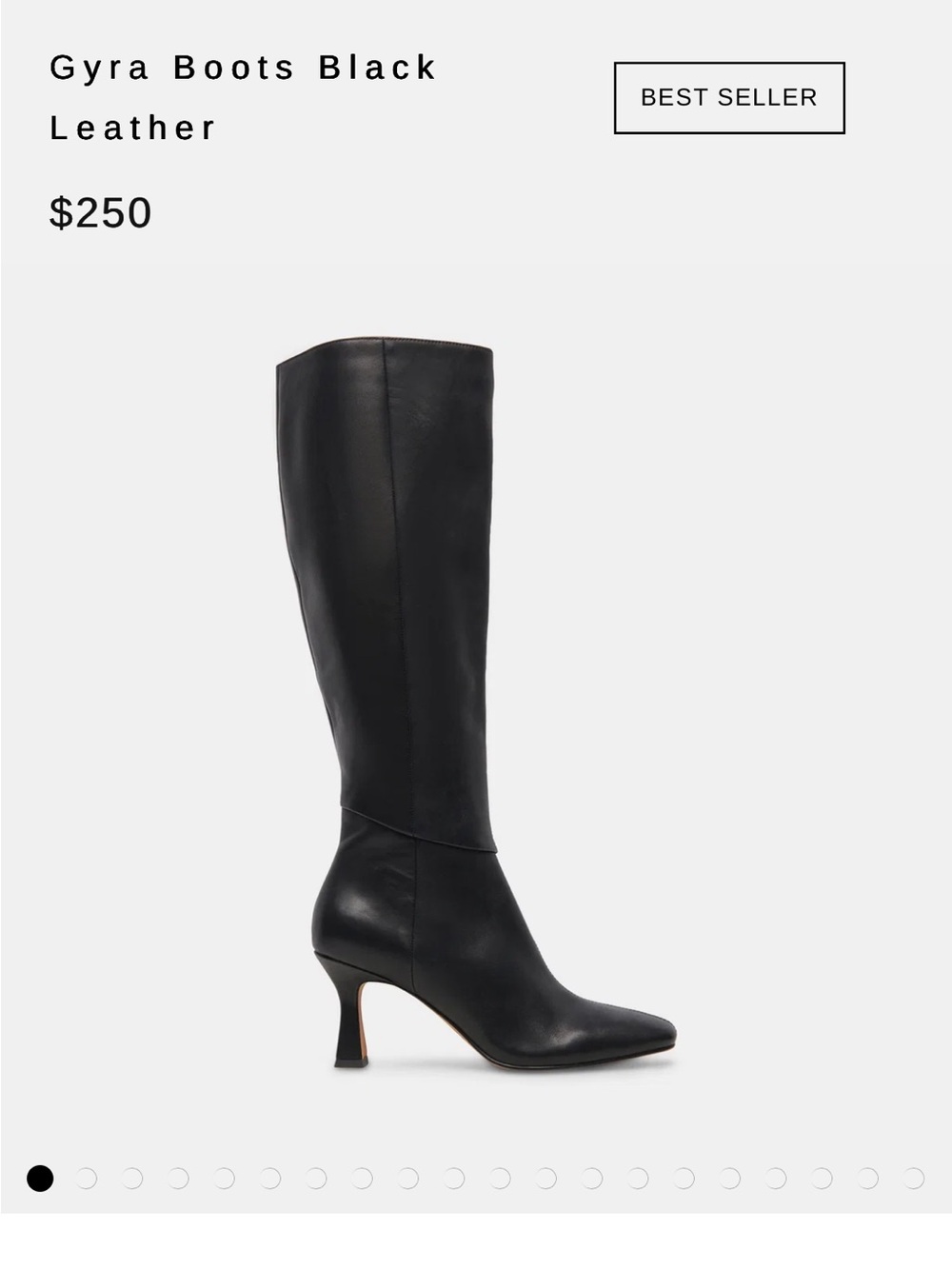 Dolce Vita Gyra Black Leather Knee-High Heeled Boots